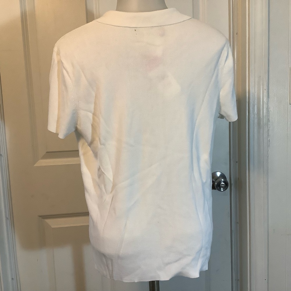 Sigrid Olsen white blouse size Large - Picture 5 of 6